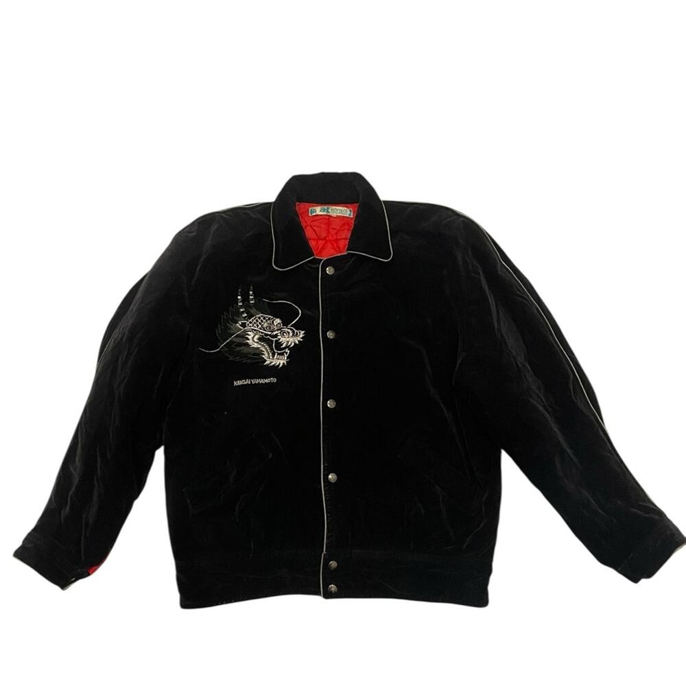 kansai international Sukajan Dragon Velvet Black jacket Size:L